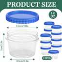 12 Pack Freezer Containers with Screw On Lids, 12 Oz Stackable Reusable Plastic Storage Container, Airtight Plastic Food Storage Containers with Twist Top Lids for Food Soup Jello Sauce