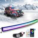 Nicoko Bluetooth 52inch 300w Curved Led Light Bar with Chasing RGB Halo Ring, Multicolor Changing w/Wireless Spot Flood Combo Beam Free Wiring Harness for Off Road Truck Cars UTV ATV RZR