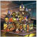 Steampunk Train Station DIY Miniature House Kit – Victorian Fantasy Railtrack Phantom City Dollhouse Kit – Wood 3D Puzzles Tiny House Book Nook Christmas Halloween Birthday