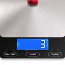 Food Scale -33lb Digital Kitchen Scale for Food Ounces Grams Rechargeable 304 Stainless Steel,Batteries and Type-C Charging | Perfect for Meal Prep, Cooking, and Baking, Black (Medium)