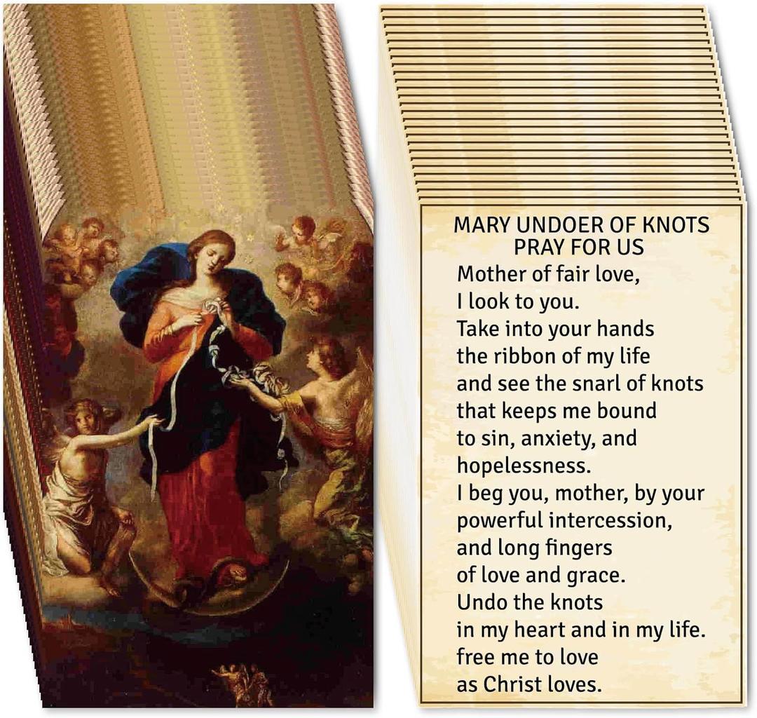 240pcs Mary Undoer of Knots Catholic Prayer Cards Religious Christian Gospel Tracts Bible Rosary Prayer Card for Evangelism Church Catholic Valentines Day (Mary Undoer of Knots)