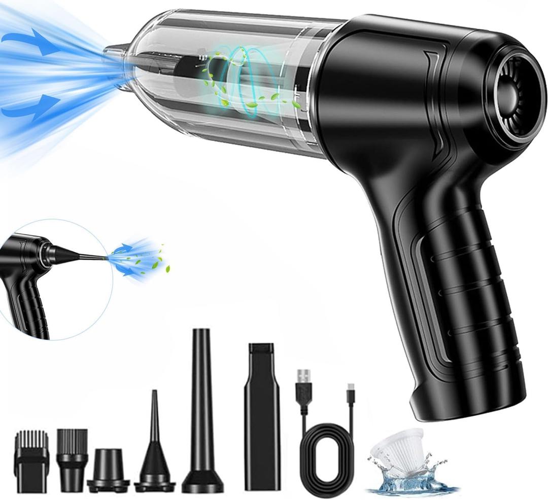 Car Vacuum Portable Cordless, Handheld Vacuum Cordless High Power 12000pa, Wet and Dry Mini Vacuum Cleaner, Car Vacuum Cleaner for Home Cleaning, Office, Pet (Black)