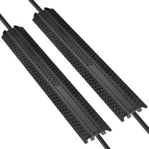 Floor Cord Cover for Wires on Floor,Cable Protector Ramp,2 Pack | Heavy Duty TPR Floor Cable Cover,Drop Over Cable Ramp,Non Slip Cord Protector for Extension Cords,Hoses,Garage & Warehouse