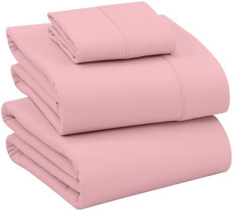 RUVANTI 100% Cotton Sheets – Twin XL Size Percale Bedding, Cooling & Breathable, Durable with a Crisp, Soft & Comfortable Feel, 16" Deep Pocket, 3-Piece Set, Bridal Rose