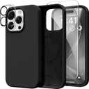 GONEZ Magnetic for iPhone 15 Pro Max Case, [Compatible with MagSafe] Anti-Scratch Microfiber Lining & Screen Protector, Shockproof Slim Phone Silicone Cover 6.7 inch, Black