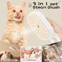 2 x Cat Steam Brush for Shedding, Self Cleaning Steamy 3 in 1, Spray Silicone Massage Comb, Hair Removal Tool with Handle Multifunctional Grooming Brush for Cats Dogs (White)