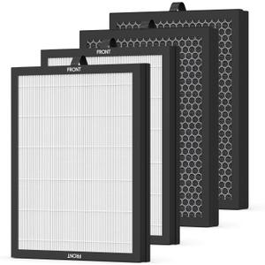 4-pack M200L Filter Replacement, Compatible with MOOKA M200L Air Purifier, 3-in-1 Filtration System, Pre filter+HEPA H13 Filter+Activated Carbon Filter