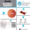 Franklin Sports Volleyball + Badminton Combo Sets - Backyard + Beach Outdoor Volleyball + Badminton Net Set - Portable Badminton + Volleyball Net with Poles - Volleyball, Rackets + Birdies Included, Net size : 20 Inch x 1. 5 Inch