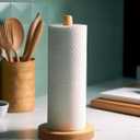 Wooden Paper Towel Holder Stand - Kitchen Paper Hanger Rack Bathroom Towel Roll Stand Organizer Simply Standing Countertop Paper Roll Holder, WPTH