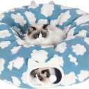 Pesen Cat Tunnel Bed with Soft Cushion, Cat Toys for Indoor Cats Enhance Bonding Between Pets and Owners, Encourage Exploration, and Satisfy Natural Instincts for Kittens, Dogs, and Rabbits