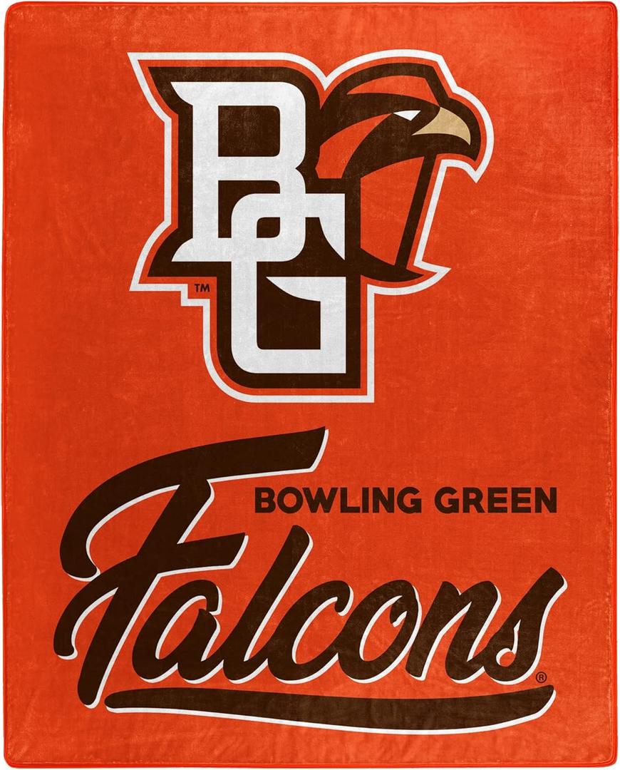Northwest NCAA Bowling Green Falcons Unisex-Adult Raschel Throw Blanket, 50" x 60", Signature