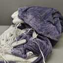 VELLUBAM King Size Heated Blanket 100" x 90"  Soft Warm Flannel Sherpa Electric Blanket with Dual Control, 5 Heating Levels & 10 Hours Auto Off, Washable Heated Blanket with Fast Heating (Purple)