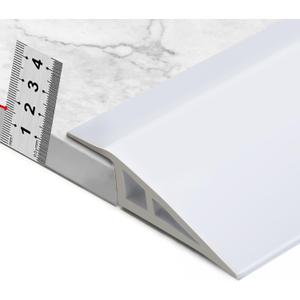 BNELL Carpet & Floor Edging Trim Strip,Self Adhesive-PVC Floor Transition Strip,Threshold Transitions Suitable for Threshold Height Less Than 15mm (6.56FT_White)