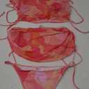 SHENHE Women's 4 Pieces Thong Swimsuits Halter Triangle Bikini Set with Cover Up Top and Skirt (Large, Pink)