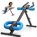 OLIXIS Ab Machine, Ab Workout Equipment for Home Gym, Adjustable Abdominal Trainer for Stomach Workout, Foldable Core Strength Exercise Machine with 440LBS, LCD Display, Knee Protection, Blue