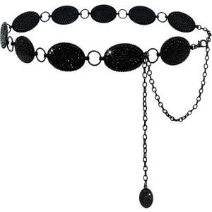 Bling Rhinestone Concho Belt Heavy Metal Western Crystal Chain Belt Cowgirl Sparkly Waist Chain for Women (2628")