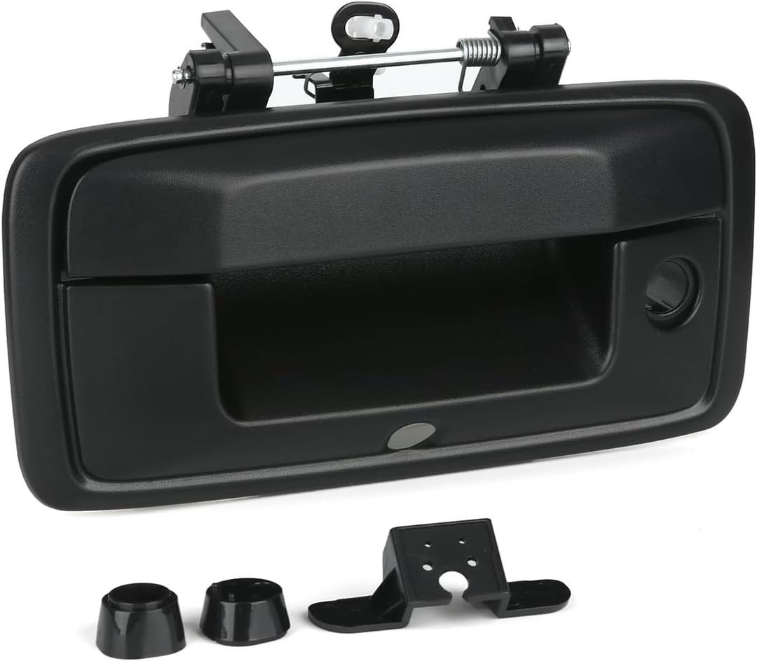 Tailgate Handle with Backup Camera Hole Black for 2014-2018 Chevrolet Chevy Silverado GMC Sierra Replaces# 23448681, 23128692, 23156952