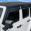 JOYTUTUS Outside Mount Rain Guards Compatible with 2018-2026 Wrangler JL JLU & Gladiator JT 4-Door, Side Window Deflectors Low-Profile Smoke Matte Style Window Vent Visors, 4 Pieces