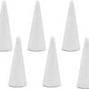 Crafare 6 Pack Foam Tree Cones Polystyrene Cone 2.75x7.87Inch for Christmas Tree Project Making Wedding Table Centerpiece Arts Crafts Supplies and Floral Arrangement