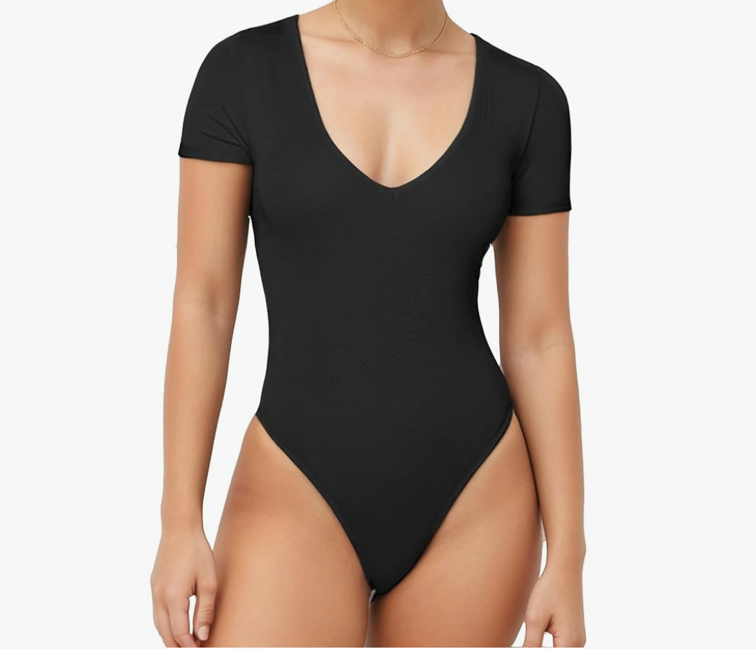 YUSHOW Women's Bodysuit Tops Short Sleeve Shapewear for Women L