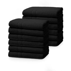 Avalon Towels, Set of 30, Black, 11"x12"