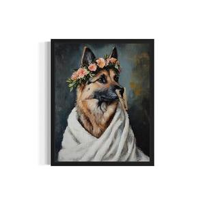 Pack of 4, German Shepherd Funny Bathroom Posters Black Humor Smell Pinch Nose Dog Poster Print Wall Art Animal Disgusting Smell Toilet Painting For Bathroom, Restroom, Room Decor Painting Gallery 16 (German Shepherd, 8 x 10 inches, Unframed)