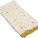 Creative Co-Op Hand-Woven Reclaimed Cotton Crocheted Throw with Diamond Pattern, Multicolor, 60"L x 50"W