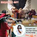 ILHSTY 50 Pcs Little Jesus Figures  Mini Rubber Jesus Toys Jesus Love You for Easter Egg Fillers Egg Hunts Religious Party Favors Gifts Hide and Seek Baptism Gifts Sunday School (Brown)