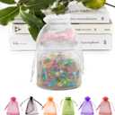 ANZNKU 50PCS White Organza Bags 6x9 in, Small Gift Bags Sheer Mesh Goodie Bag with Drawstring for Wedding Birthday Party Favors Baby Shower & Easter Treat Candy Sachet Jewelry Packaging(17x23cm)