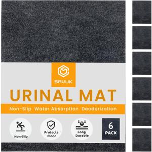 Urinal Mats Non-Slip Non-Adhesive Water Absroption Bathroom, Restaurant, Gym, Restroom Toilet floor Pad for Men and Women Rectangular Shaped Dark Gray Commercial Splash (6 PACK) Urinal Mats Non-Slip Non-Adhesive Water Absroption Bathroom, Restaurant, Gym, Restroom Toilet floor Pad for Men and Women Rectangular Shaped Dark Gray Commercial Splash (6 PACK)