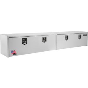 Buyers Products 1702860 White Steel Topsider Truck Box With T-Handle Latch, 16 x 13 x 96 Inch, Truck Tool Box For Storage and Organization, Lockable Tool Chest For Work Trucks