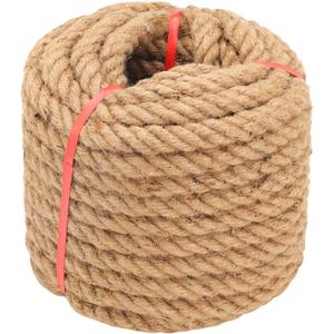 Jute Rope (1 in X 100 ft), 25mm Thick Twisted Manila Ropes,Tug of War Rope,Thick Ropes Natural Heavy Duty Hemp Rope for Swing Bed, Crafts, Railing, Tug of War, Home Decorating (25mm, 100FT)