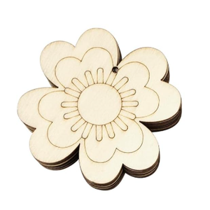 Thyle 120 Pcs Spring Wooden Crafts to Paint Flower Wooden Ornaments Bulk DIY Unfinished Sunflower Daisy Tulip Cutouts Crafts for Adults Spring Hanging Ornaments for Home Decoration Party Gifts