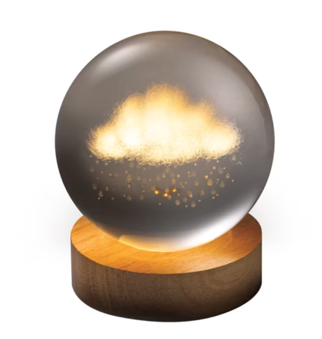 Merkury Innovations 3.15 inch diameter 3D Floating Cloud Crystal Orb Light, 1-pack