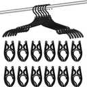 12 PCS Travel Hangers - Cruise Ship Essentials Portable Folding Clothes Hangers Travel Essentials Foldable Clothes Drying Rack for Travel (Black), 17.32 x 6.69 inches