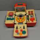 HONGTUO School Bus Toy with Sound and Light Simulation Steering Wheel Driving Toy Toddlers School Bus Toys with Music Education Knowledge Simulate School Scenes Gift for 3-5 Boys & Girls