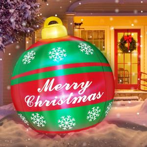 TURNMEON 6 Ft Giant Christmas Inflatable Ball Christmas Decorations Outdoor with LED Lights Snowflake Merry Christmas Blow Up Yard Decoration Outside Lawn Yard Garden Home Party Holiday Xmas