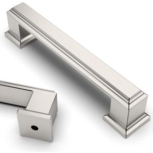 Asidrama 10 Pack 3.75 Inch(96mm) Brushed Satin Nickel Kitchen Cabinet Handles Cabinet Pulls Kitchen Cabinet Hardware for Cupboard Drawer Pulls