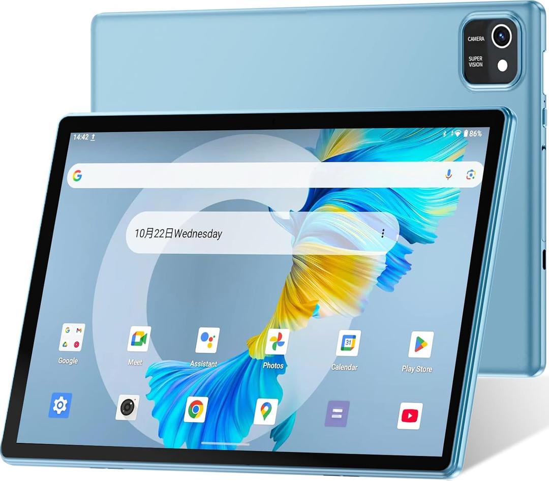 HNVHNV Tablet 10 inch Android 13 Tablets, 6GB RAM 32GB ROM, Quad-Core Processor, 1280x800 LCD Touch Screen, WiFi, GMS, Dual Camera, Bluetooth, 6000mAh Battery (Blue)