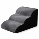 Dog Steps for Couch - Pet Stairs for Small Dogs and Cats, Dog Steps with Non-Slip Bottom Grey 3 Steps, Grey