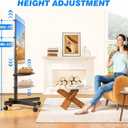 Rfiver Mobile TV Stand for 23-60 Inch LCD LED Flat/Curved Panel Screen TVs up to 88 lbs, Rolling TV Stand with Adjustable Shelf & Tilt, Portable Floor Stand on Wheels for Bedroom, Living Room, Office (Black)