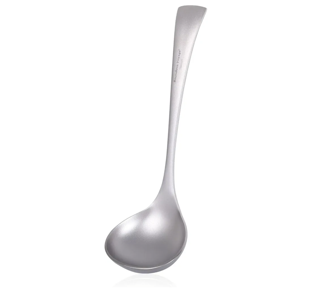 Titanium Long Handle Ladle Soup Spoon Thickeness Tableware Porridge Stew Sauce Deep-bowled Ladle Scoop Kitchen Cooking Utensils