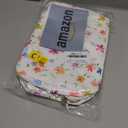 Nylon Large Floral Makeup Organizer Bag, Preppy Big Cute Flower Cosmetic Zipper Pouch Multi-compartment with Dividers, Waterproof Toiletry Makeup Brushes Bag Travel Essentials for Women(White-Flower)