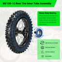 12'' Wheel & 80/100-12 3.00-12 80x100x12 Rear Dirt Bike Tire Rim for 125cc 110cc SSR CRF110F PW80 TTR110 KLX110 KLX110L DS80 JR80 Baja DR70 Off Road Pit Bike Parts with 428 Chain