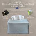 Hirano’s Bazaar Hand Towel Box Cover – Elegant PU Leather Holder Dispenser, for Kleenex Disposable Paper Towels, Bathroom & Countertop Organizer, Stylish Home & Office Décor, Greige