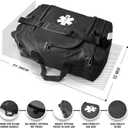 ASA TECHMED Large EMT First Responder Trauma Medical Bag Empty for Home 21x12x9 Inches, Office, School, EMTs, Paramedics, First Responders, Black