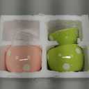 2 Pcs Easter Decorations Easter Egg Candy Jars with Airtight Lids Ceramic Cookie Jars Decorative Candy Dish Food Storage Canister Egg Decorations for Spring Kitchen Home Table Gift Basket Stuffers