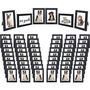 YOUKE OLA Set of 60 Picture Frame Bulk Photo Frames Wall Mounting Simple Photo Frames Picture Frames for Wall or Tabletop, 5x7 Black