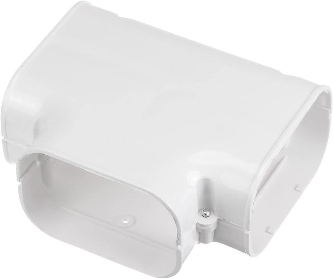 PATIKIL 4" PVC Decorative Line Cover, Tee Elbow Tubing Parts Accessories for Air Conditioner Central AC Heat Pump, White