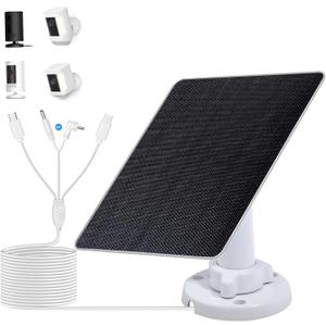 ECO-WORTHY 5W 5V Solar Panel Solar Charger for Ring Camera, Compatible with Ring Spotlight CamStick Up Outdoor Cam25% High Efficiency,10ft/3m Cable with USB-C, 360Adjustable, IP65